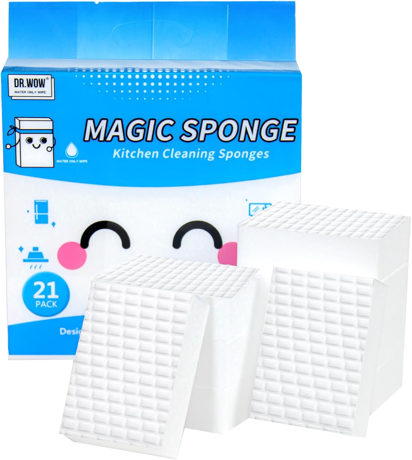 50-Pack Extra-Thick Melamine Sponges – 3.94" × 2.76" × 1.18" Durable Kitchen & Bathroom Cleaning Pads – Powerful, Non-Scratch, Water-Activated Magic Sponge