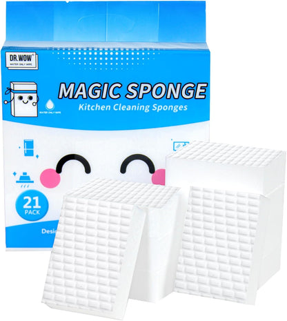 50-Pack Extra-Thick Melamine Sponges – 3.94" × 2.76" × 1.18" Durable Kitchen & Bathroom Cleaning Pads – Powerful, Non-Scratch, Water-Activated Magic Sponge