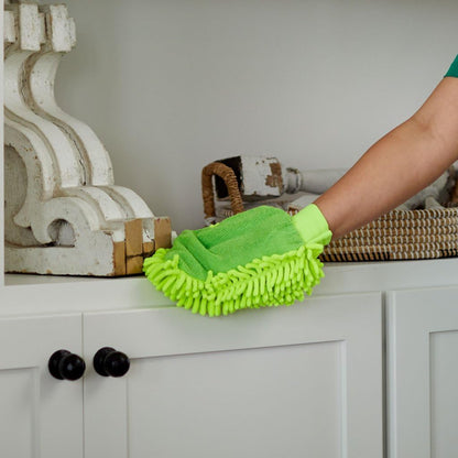 Tribello Libman Microfiber Dusting Mitt – Dual-Sided Dusting Glove with Elastic Cuff, Polishing & Dusting Microfiber Fingers, Reusable & Machine-Washable, 10.5” x 7” – Traps Dust, Dirt & Allergens