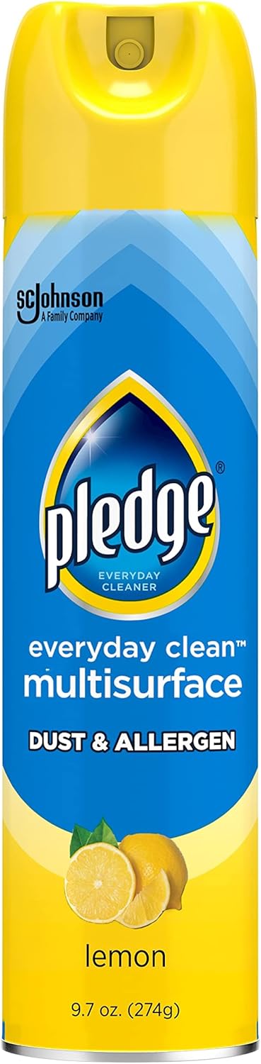 Pledge Dust & Allergen Multisurface Cleaner, Aerosol Spray, Lemon Scent, 9.7oz (Pack of 3)