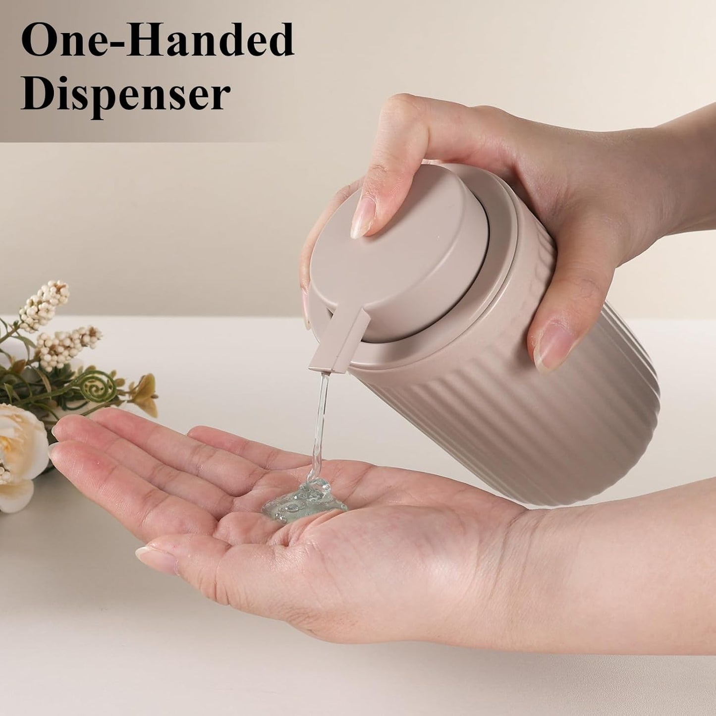 BosilunLife Dish Hand Soap Dispenser - Liquid Pump Soap Dispenser for Bathroom Decro 12oz Ceramic Kitchen Dish Dispenser with Rust-Proof Liquid Pump Modern Refillable Lotion Bottles