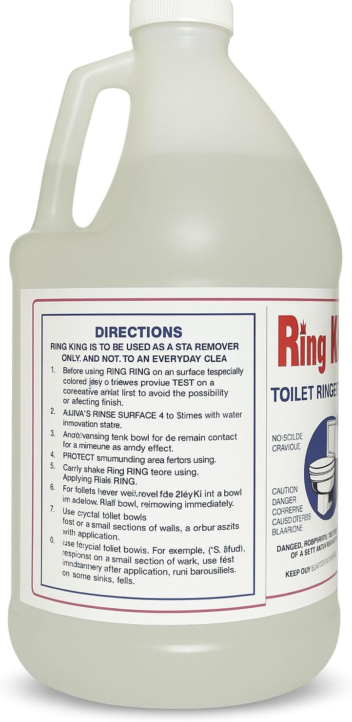 Ring King Toilet Bowl Cleaners | 64oz Toilet Bowl Cleaner Liquid Fast Acting Bathroom Cleaner For Calcium, Water, Rust, Red Clay & Lime Stains – No Scrubbing