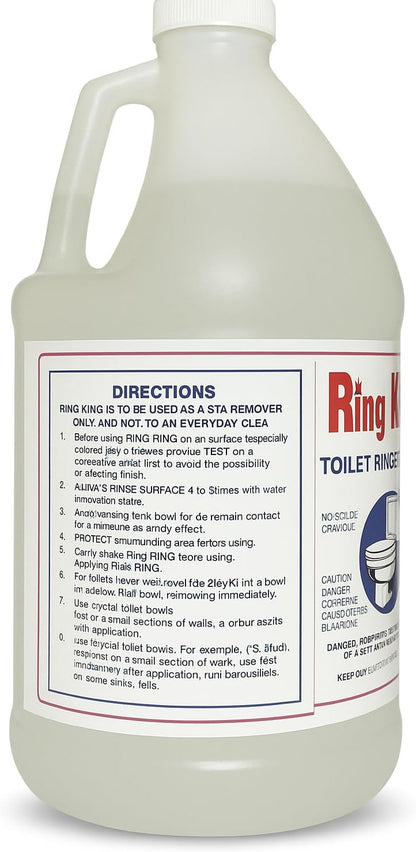 Ring King Toilet Bowl Cleaners | 64oz Toilet Bowl Cleaner Liquid Fast Acting Bathroom Cleaner For Calcium, Water, Rust, Red Clay & Lime Stains – No Scrubbing