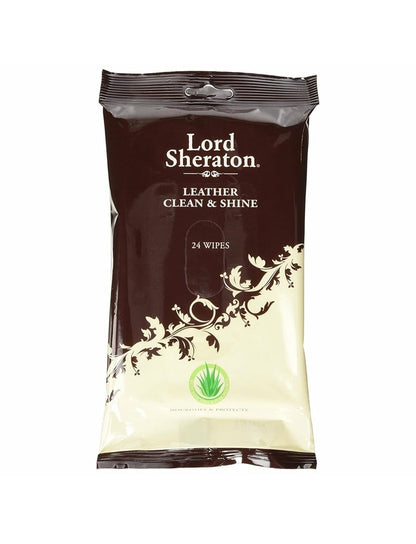 Lord Sheraton Leather Clean and Shine Eco Wipes - 24 in a pack - Two Packs (48 wipes)