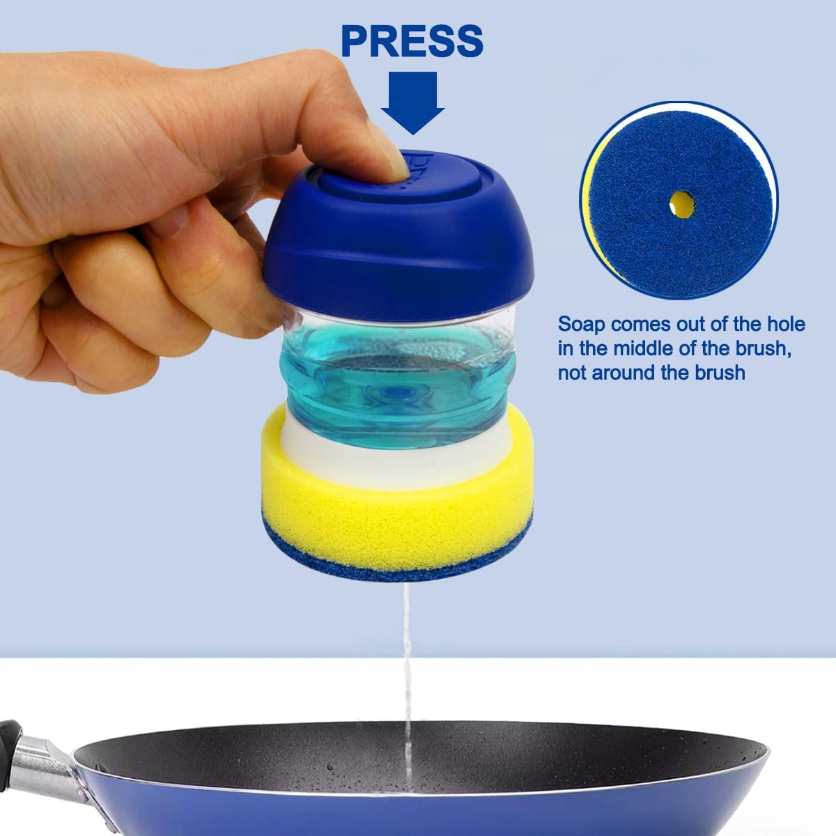 CELOX Soap Dispensing Sponge, Dish Scrubber with Soap Dispenser for Pot Pan Sink