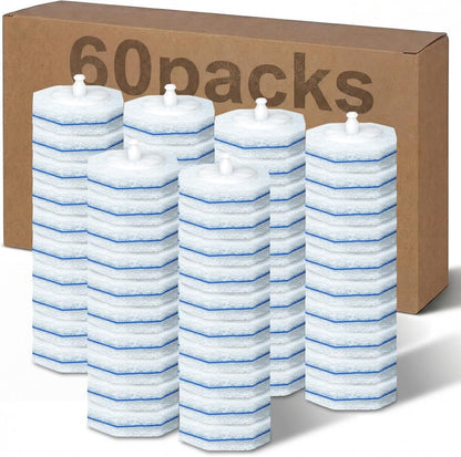 ROUNDSQUARE Disposable Toilet Bowl Cleaner with 40 Disinfecting 5X Power Refill Heads, Wands, Storage Caddy, Cleaning System Starter Kit