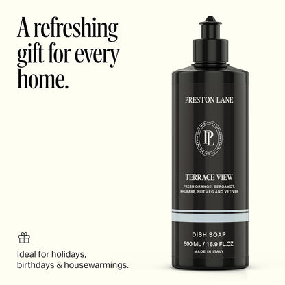 Preston Lane Luxury Dish Soap, Mayfair Scent | Plant Powered Formula with Essential Oils | Tough on Grease, Gentle on Hands | Vegan, Cruelty Free, Clean Ingredients