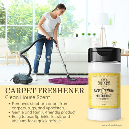 Ella & Iris Home Jamaican Hibiscus Carpet Freshener – Tropical Scent Natural Odor Eliminator & Deodorizer | Safe for Carpets, Rugs, Upholstery & Car Interiors | Made with Baking Soda