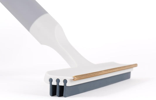 Joseph Joseph CleanTech 2-in-1 Glass Cleaner Shower Squeegee with Washable Microfiber Pad and Space-Saving Foldable Handle