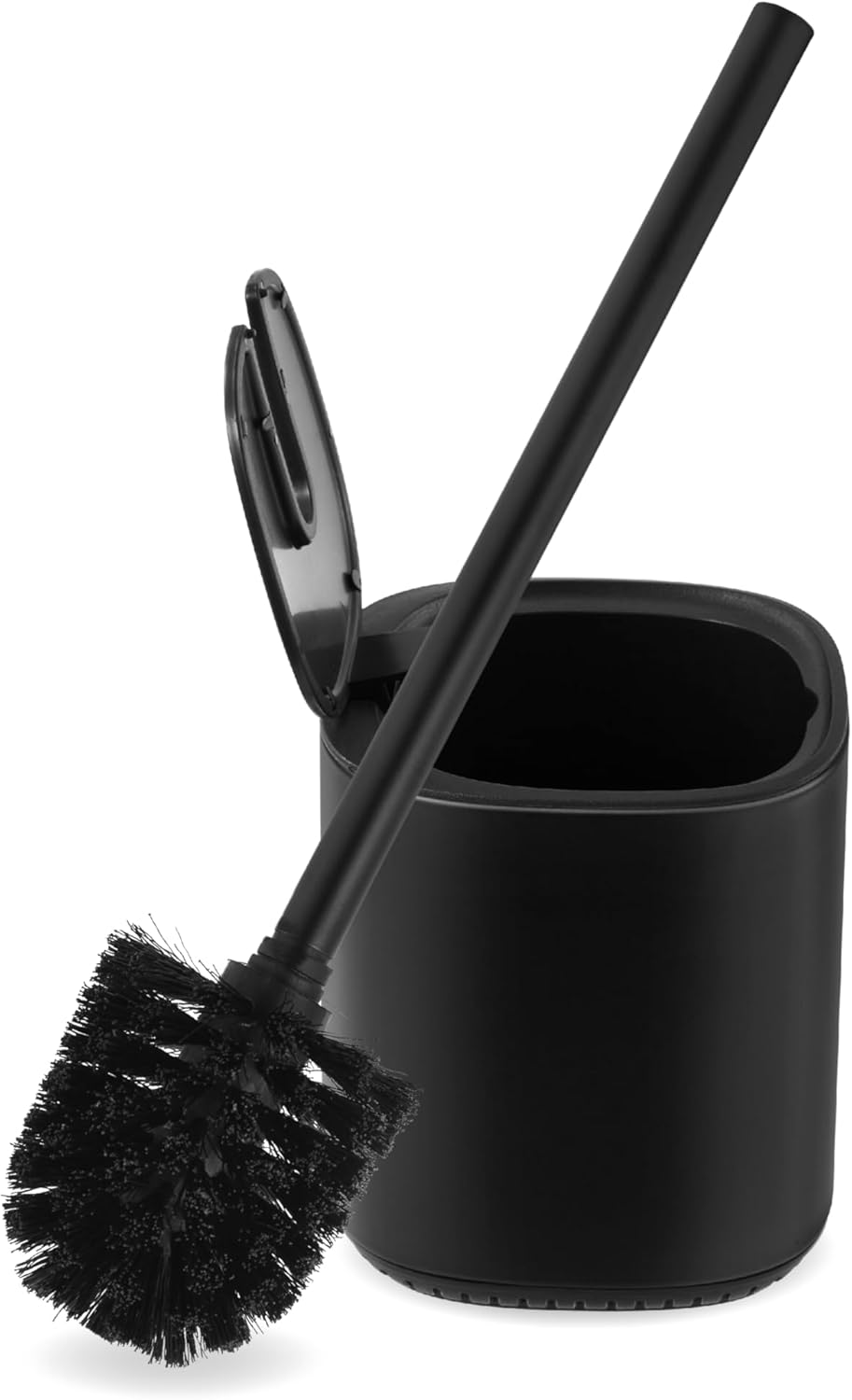 Toilet Brush Holder Set Toilet Bowl Brush Stainless Steel Automatic Open lid Toilet Bowl Cleaner Brush with Durable Bristle Head Toilet Cleaning Brush for Bathroom