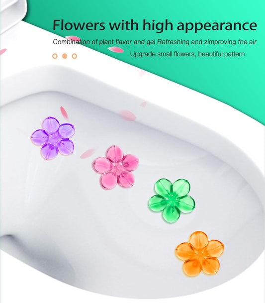 Toilet Bowl Cleaner Gel Stamps, 6 Scents with Flower Design, 78 Uses, Ocean Lavender Jasmine Lemon Osmanthus Mixed Fragrances (6)