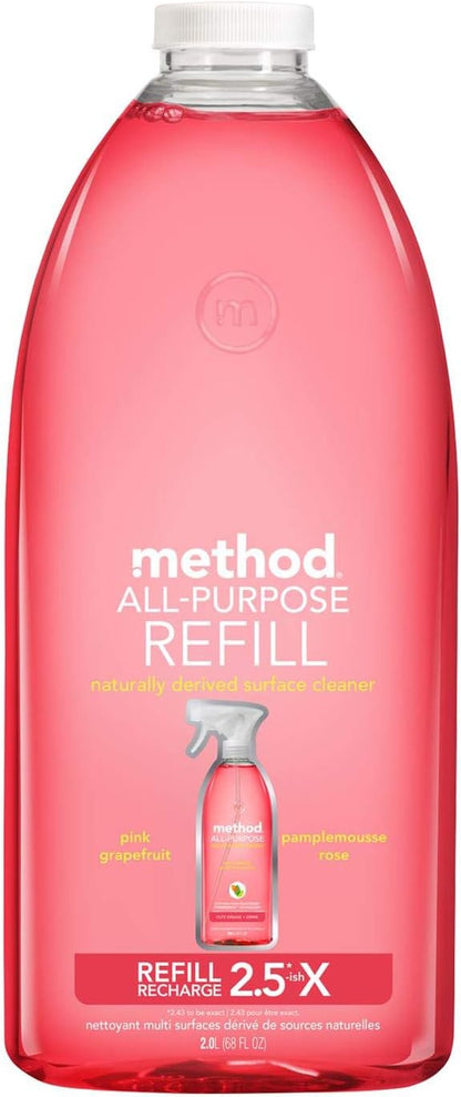 Method All-Purpose Cleaner, Pink Grapefruit, Perfect for Most Counters, Tiles, Stone, and More, 28 oz spray bottle