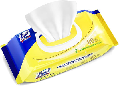 LYSOL Disinfecting Wipes - Lemon & Lime Blossom Flatpack 80 ct. (Pack of 1)