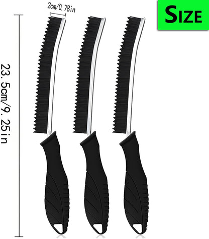 Crevice Cleaning Brush Supplies with Teeth-Shaped Hard Bristles - 3Pcs Small Cleaning Brushes for Tight Spaces Tools,Gap Cleaning Brush Tools for Cracks/Kitchen/Bathroom Tiles/Grout