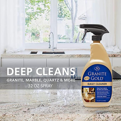 Granite Gold Daily Cleaner Spray Streak-Free Cleaning for Granite, Marble, Travertine, Quartz, Natural Stone Countertops, and Floors, 24 Fluid Ounces, 3-Pack