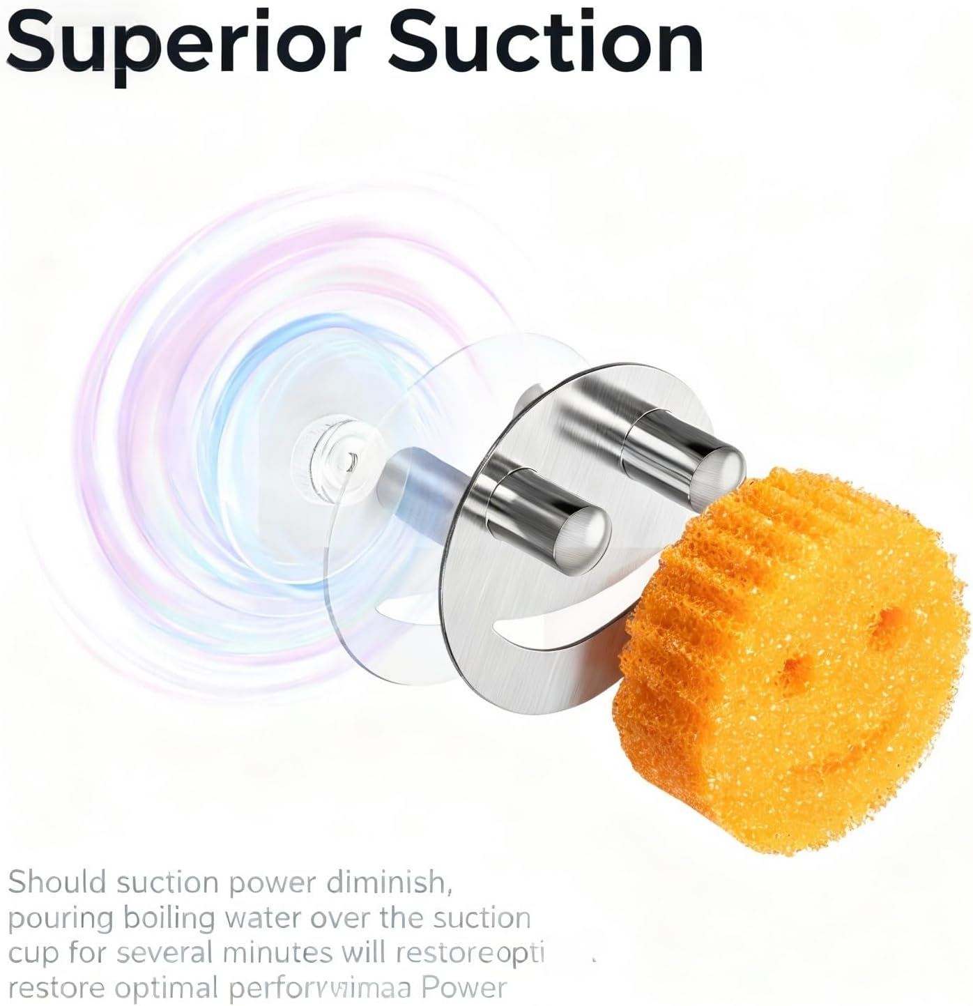 Yoshiky Stainless Steel Smiley Face Dish Sponge Holder, Silver Sink Caddy Organizer Storage with Suction Cup for Kitchen, Kitchen Sink Accessories Decor Scrubber Holder with Gift Box