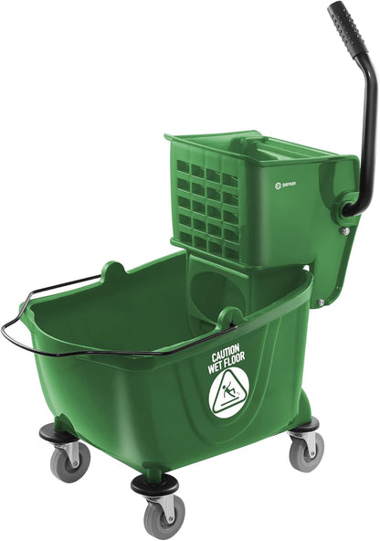 Dryser Commercial Mop Bucket with Side Press Wringer, 26 Quart, Black