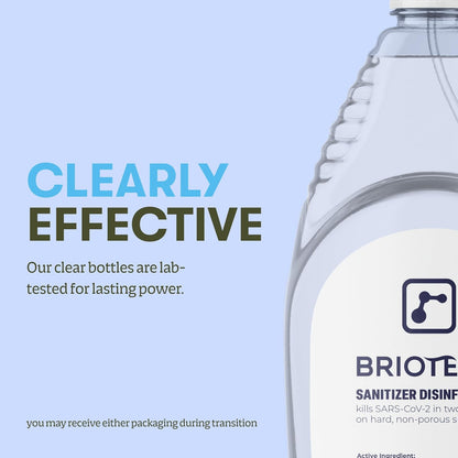 BRIOTECH Sanitizer Disinfectant Hypochlorous Spray, Kill 99.99% of Viruses & Bacteria, Control Mold, Eliminate Odor, Gentle for Nursery & Play Rooms, Food Contact Surface Sanitizer, 8.5 fl oz (2 Pack)