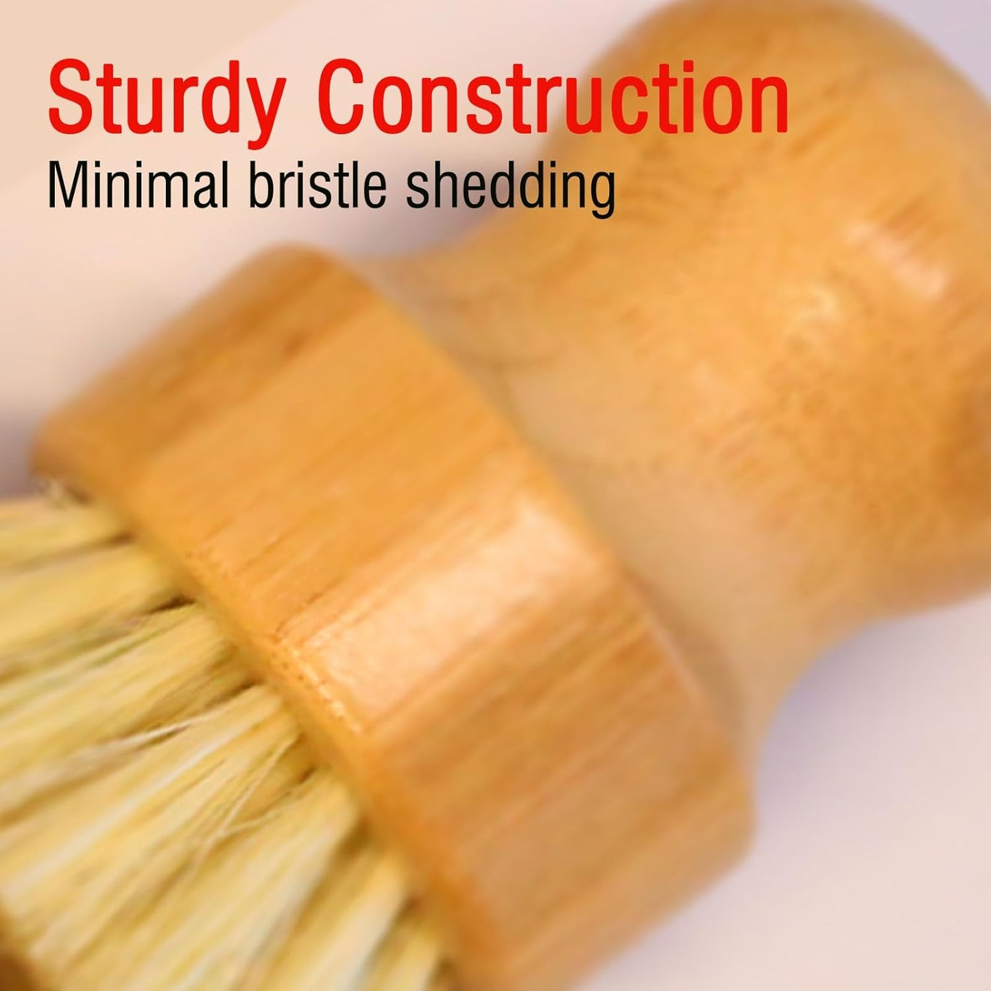 Bamboo Vegetable Brush Set, Natural Bristle Dish Brush with Holder, Eco Friendly Soft Dish Scrubber Kitchen Brush for Dishes