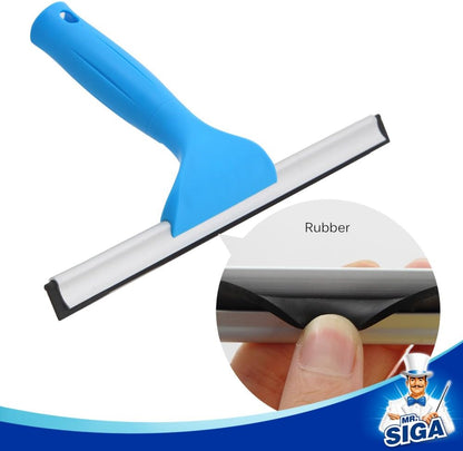 MR.SIGA Professional Window Cleaning Combo - Squeegee & Microfiber Window Scrubber, 14"