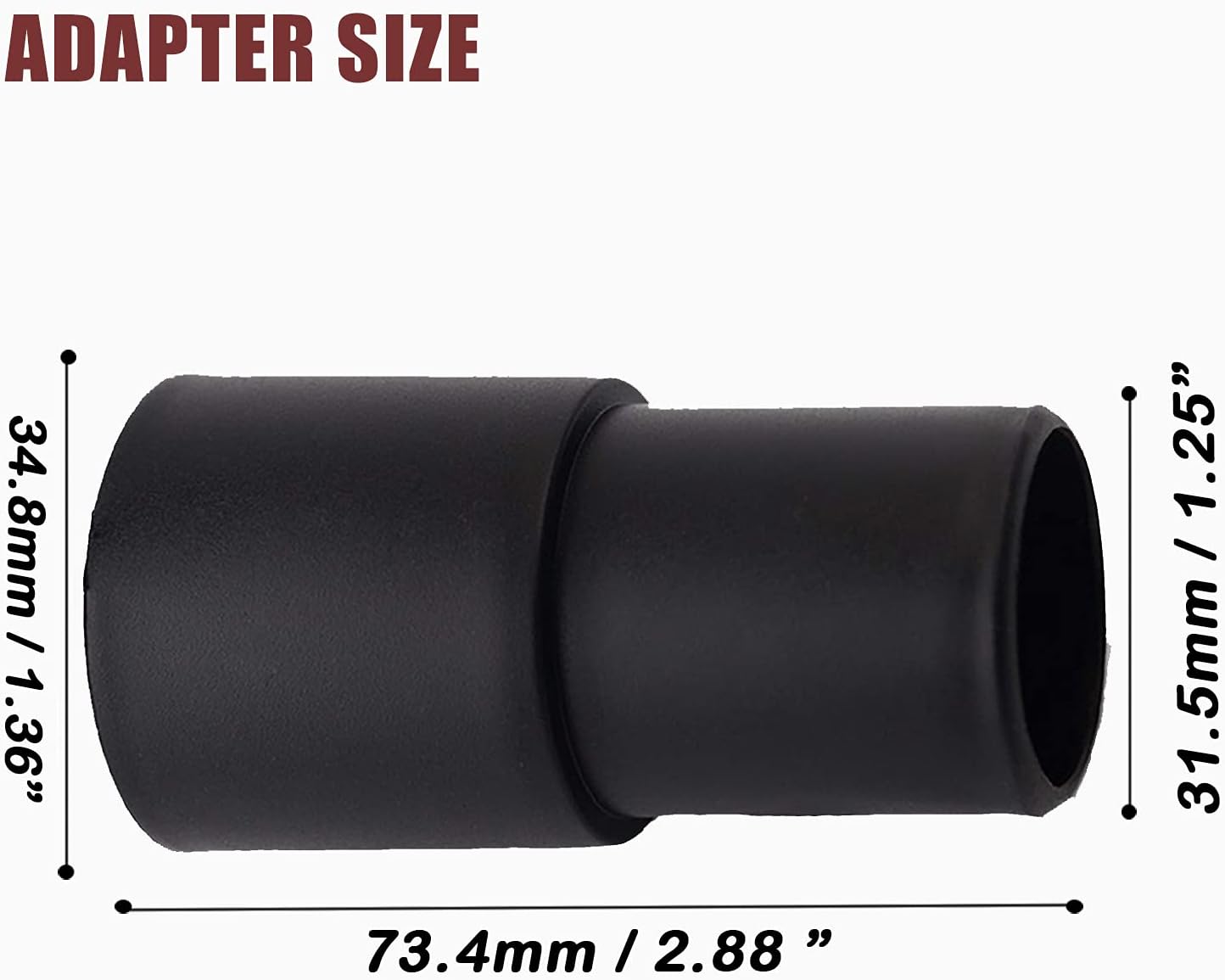 Round Dust Brush 25mm Soft Horse Hair 1.25” Vacuum Attachment Replacement with 1-1/4" to 1-3/8 Horse Adapter