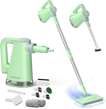 FEPPO Steam Mop & Detachable Handheld Steam Cleaner for Home and Floor Cleaning, 15s Heat-Up, 230°F Floor Steamer for Deep Cleaning with Multi-purpose Attachments Hardwood Floors, Tile,Grout,Furniture