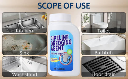 Drain cleaner, Pipeline Dredging Agent - 350ml Clog Remover | Fast-Acting, Drain Cleaner Powder, for Sinks, Showers & Toilets Kitchen Quick Cleaning