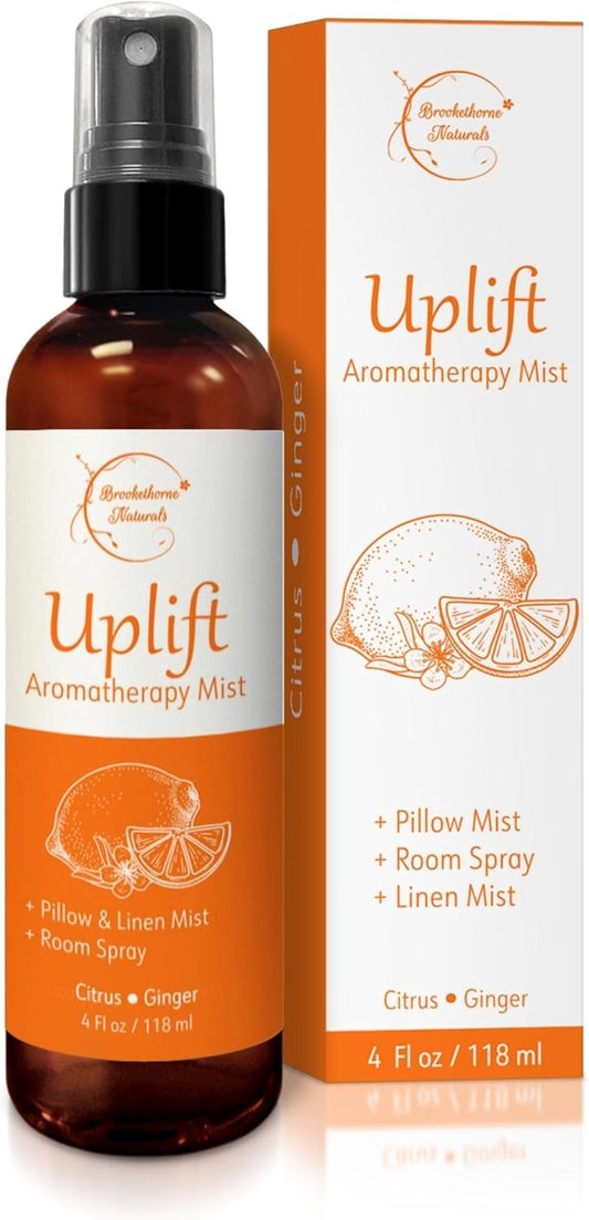 Refresh Aromatherapy Room Spray & Pillow Mist. Peppermint & Eucalyptus Essential Oil Spray, Linen Mist, Natural Car Air Freshener Bathroom Freshener & Closet Deodorizer by Brookethorne Naturals