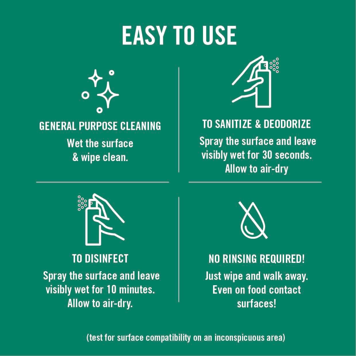 Benefect Botanical Decon 30 Disinfectant Cleaner, 4 oz. Spray Bottle, Light Lemon & Thyme Scent, Hospital Grade Disinfectant, Kills Over 99.99% of Germs, Safe for Food-Contact Surfaces (Pack of 4)