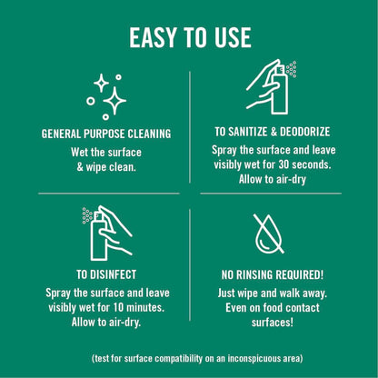 Benefect Botanical Decon 30 Disinfectant Cleaner, 4 oz. Spray Bottle, Light Lemon & Thyme Scent, Hospital Grade Disinfectant, Kills Over 99.99% of Germs, Safe for Food-Contact Surfaces (Pack of 4)