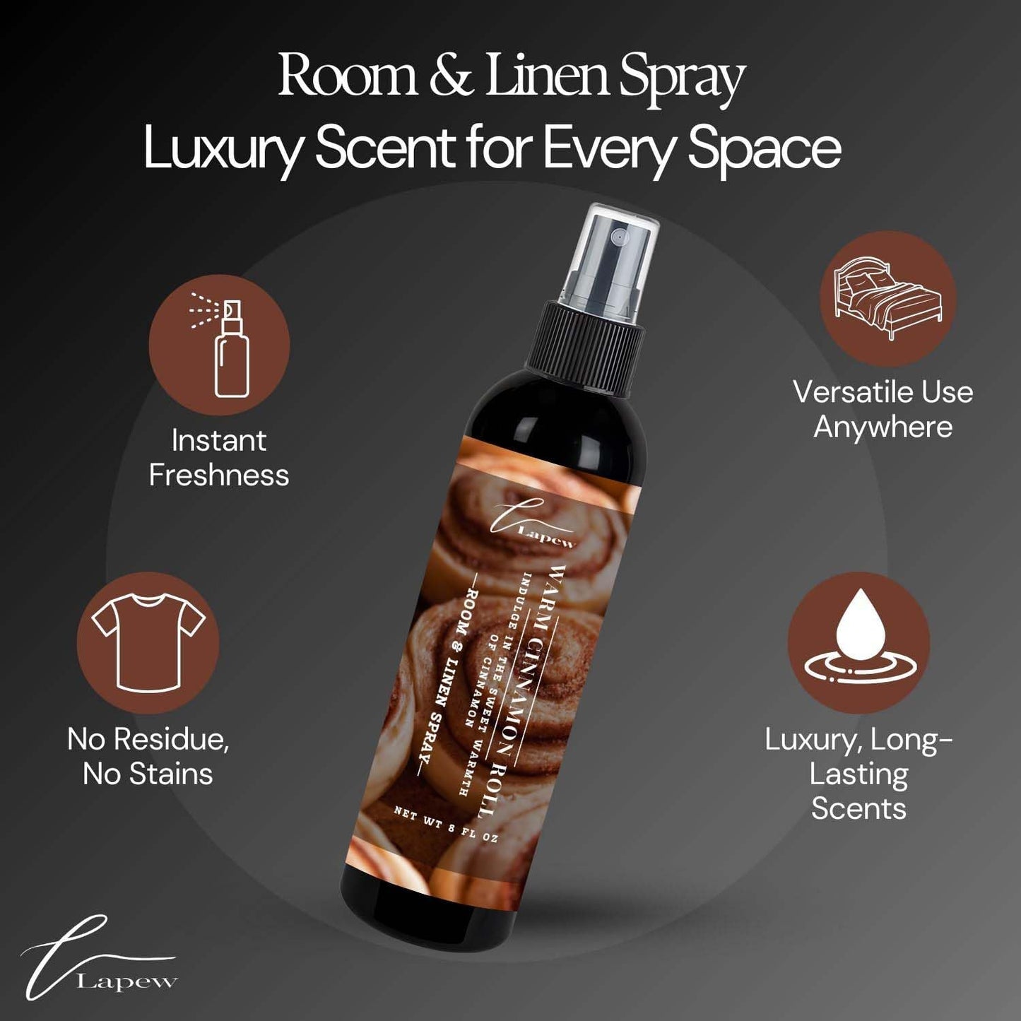Lapew Room & Linen Spray | Fragrance Mist for Home, Car & Office | Fabric & Air Freshener | Neutralizing Mist | Made in USA | Cozy Cinnamon & Apple - Colors B