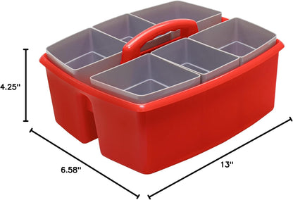 Storex 2-Compartment Large Cleaning Caddy – Multipurpose Supply Organizer with Handle - Black, 1-Pack (00973A06C)