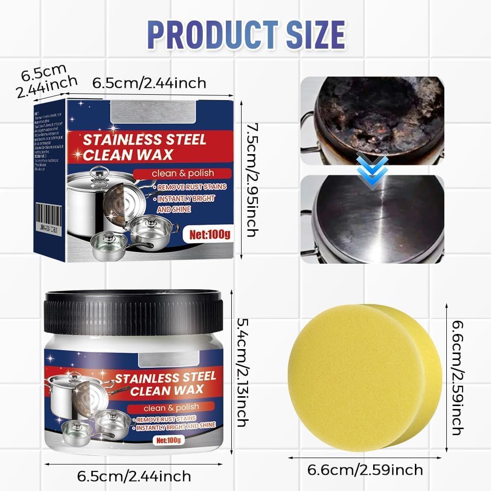 1PC Stainless Steel Scratch Remover for Appliances Upgraded Multi-Purpose Scratch Remover Paste for Oven Appliances Grease Sink Fridge Cookware