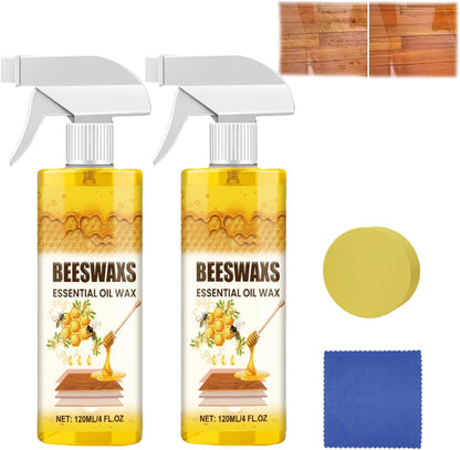 Beeswax Wood Polish Spray,Beeswax Essential Oil Wax,Scratcherase Beeswaxs Wood Floor Spray,Bees Wax Furniture Polish And Cleaner,For Floors And Furniture (2PC)