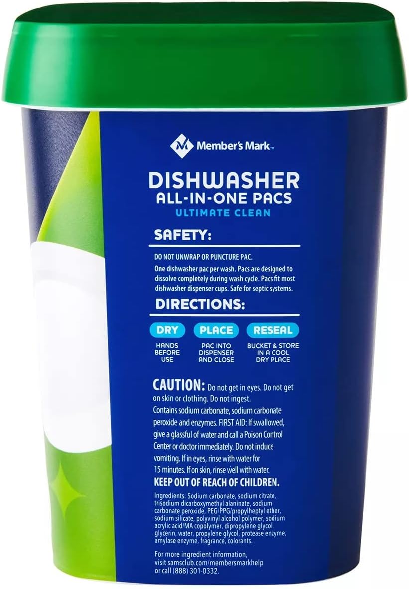 Member's Mark Auto Dishwasher Pacs, Ultimate Clean (105 Count)
