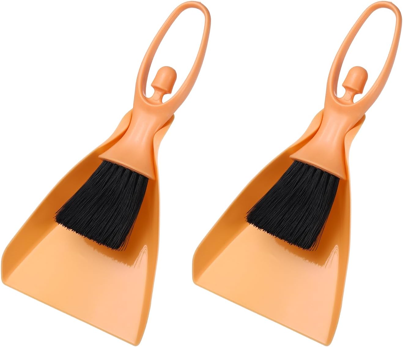uxcell 2 Pcs Mini Dustpan and Brush Set, Small Broom and Dustpan Set for Office Tabletops Sofas Keyboards Home Cleaning Tool, Orange Pink