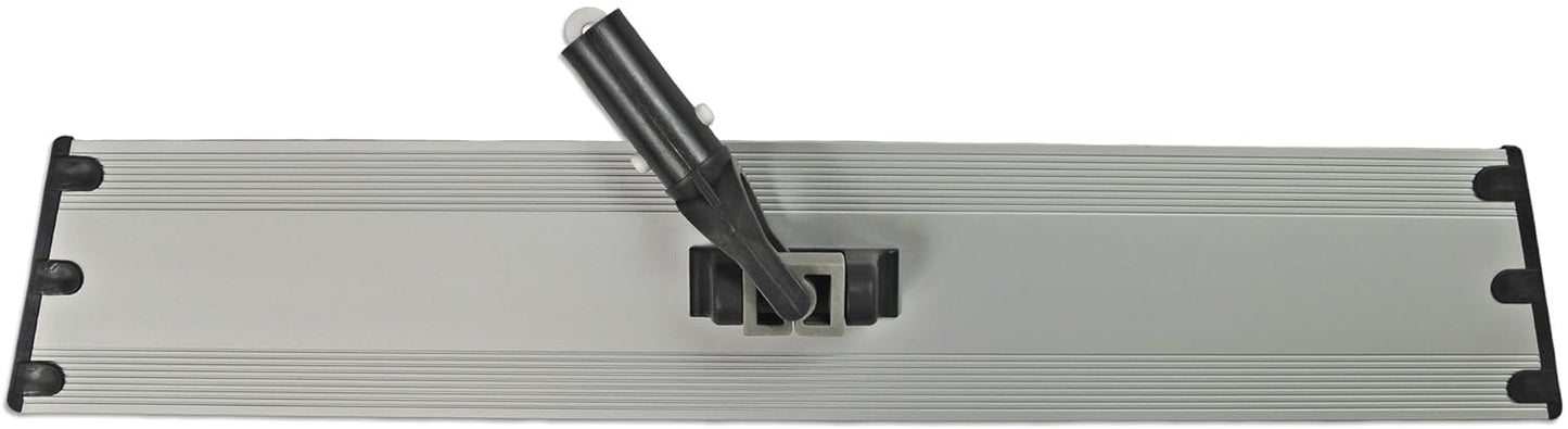 CleanAide Flat Mop Plate Frame for Microfiber Pads, Commercial-Grade Aluminum with 360° Swivel, Hook and Loop Fastening, Lightweight and Durable, Gray, Frame Only, 18 Inches