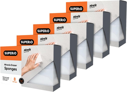 Superior Miracle Eraser Sponge Cleaning Sponge for Floor, Wall, Melamine Sponge Furniture Removes Scuffmarks, Dirt, and Tough Stains, Pack of 8, by Superio (32)