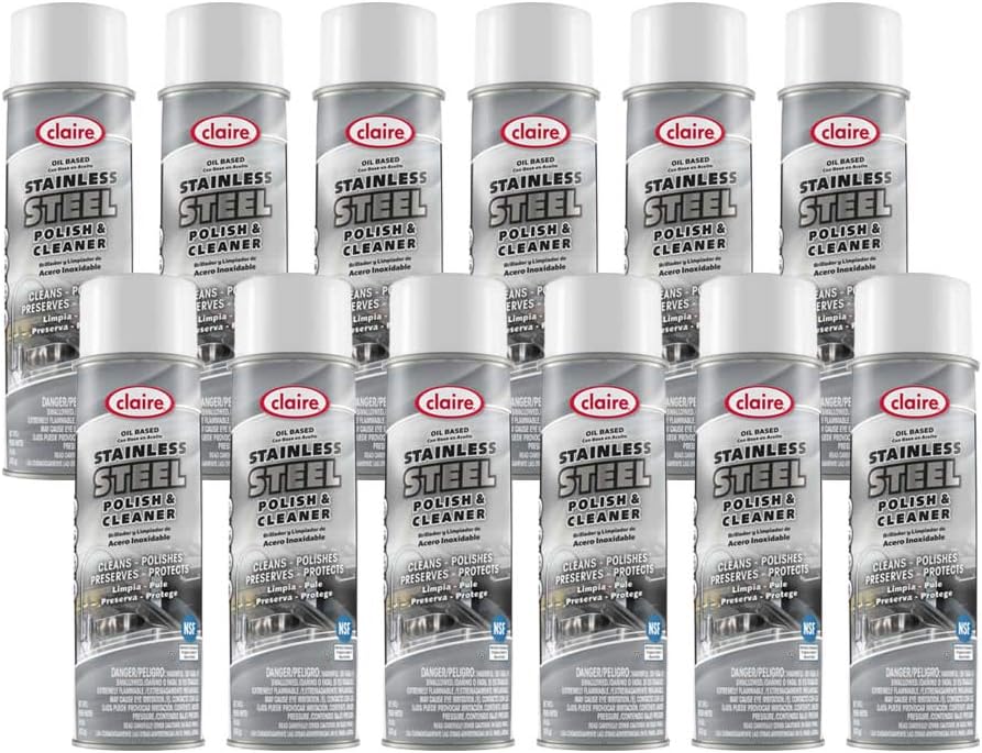 Claire CL841-12pk Oil Based Stainless Steel Polish & Cleaner; 15 Oz. Net Wt, 12 Count