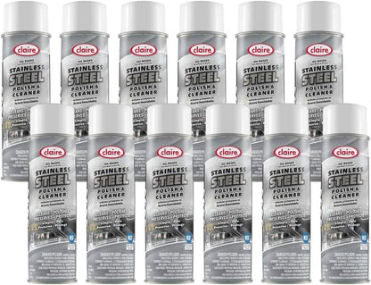 Claire CL841-12pk Oil Based Stainless Steel Polish & Cleaner; 15 Oz. Net Wt, 12 Count