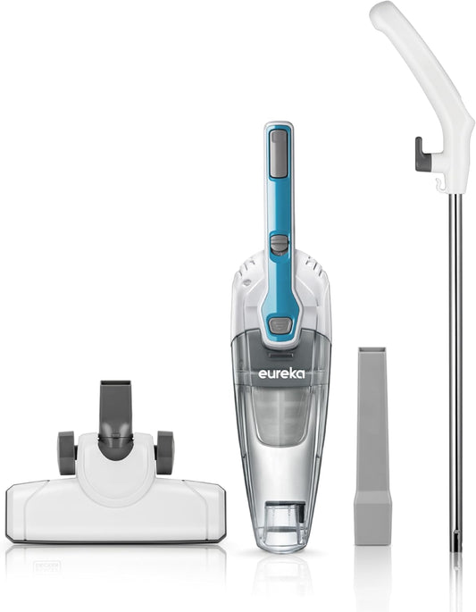 Eureka Blaze Stick Vacuum Cleaner, Powerful Suction 3-in-1 Small Handheld Vac with Filter for Hard Floor Lightweight Upright Home Pet Hair, Dark Black