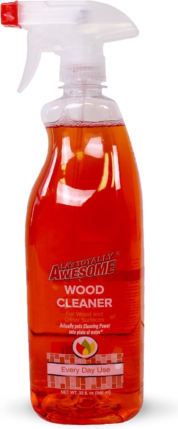 La's Totally Awesome Daily Wood Cleaner Spray, For Bookcases, Shelves, tables and more, Plant-Derived Formula, 32 Fl Oz (Pack of 3)