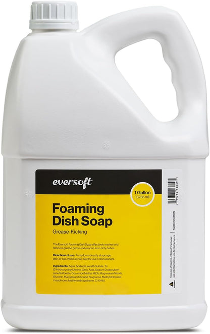 Eversoft Foaming Jet Dish Soap Spray Trigger Bottle for kitchen/bathroom/office/RV/Airbnb, 350 ml (12.0 oz), Sealed Refill Cartridges Sold Separately, Clear