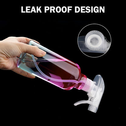 Plastic Spray Bottles Empty Spray Bottle 16.9oz/500ml 2 Pack Heavy Duty Spraying Bottles Mist/Stream Water Bottle for Cleaning Solutions, Essential Oils, Hair (Clear)
