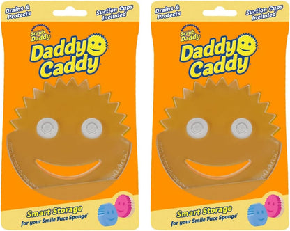 Scrub Daddy Holder for Sink Caddy Dish Sponge & Cleaning Organiser, Quick Dry Kitchen Accessory, Bathroom Organiser, Washing Accessories, Under Sink Sponge Holder 2 Pack