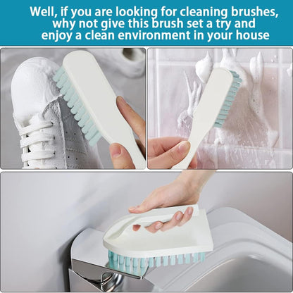 6 PCS Cleaning Brush, Scrub Brush Set for Kitchen and Bathroom Household Use with Various Brushes for Cleaning Dishes, Tiles, Corners and Floors
