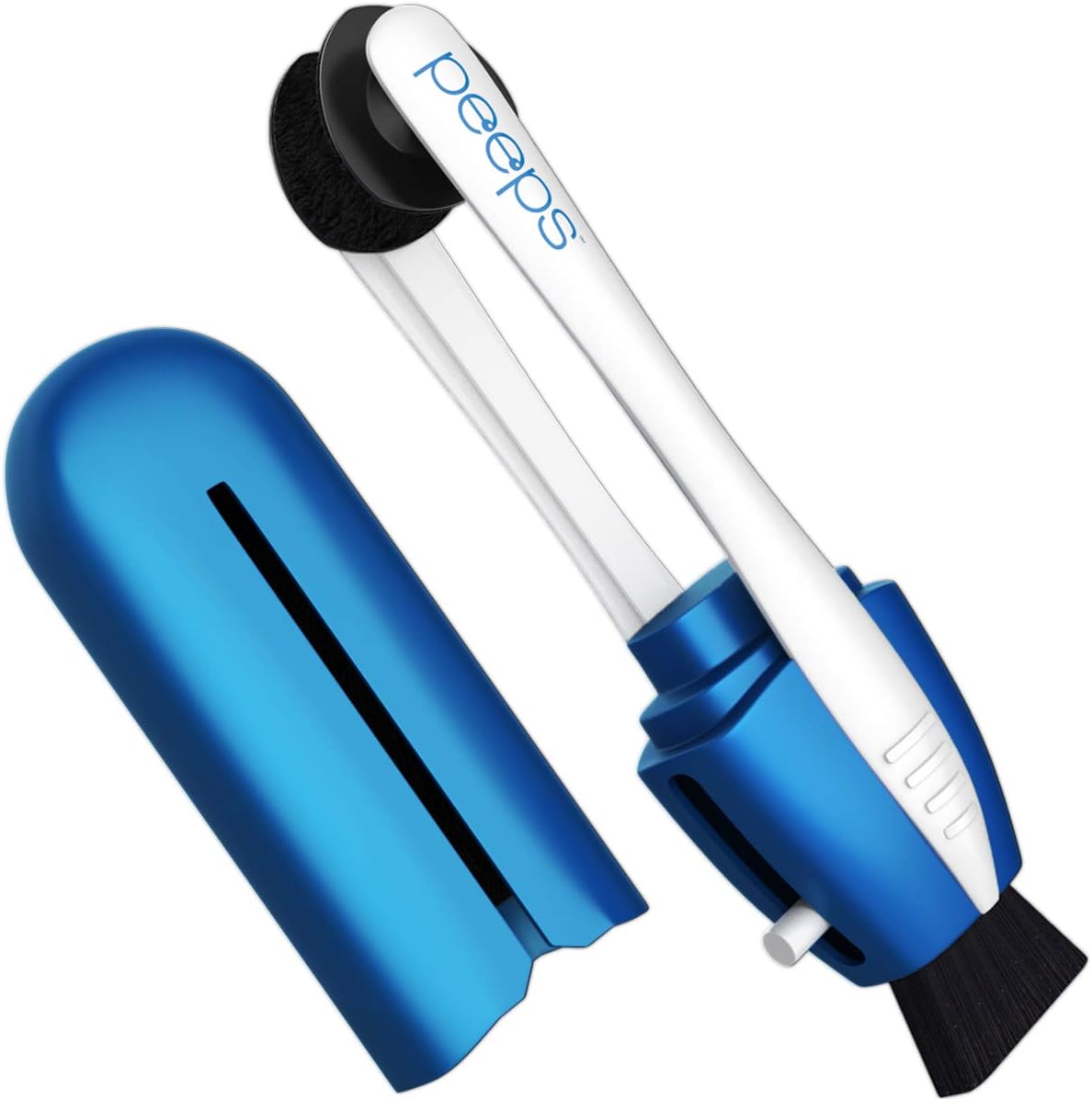 Peeps Glasses Cleaner - for Eyeglasses, Reading Glasses, and More - Lens Cleaner with Carbon Microfiber Tech-Injected Blue-1 Count (Pack of 1)