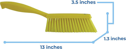 Vikan 45871 Bench Cleaning Brush, Polypropylene/Polyester Soft Bristle Dustpan Brush & Sweeper With Handle, 14-Inch, Pink