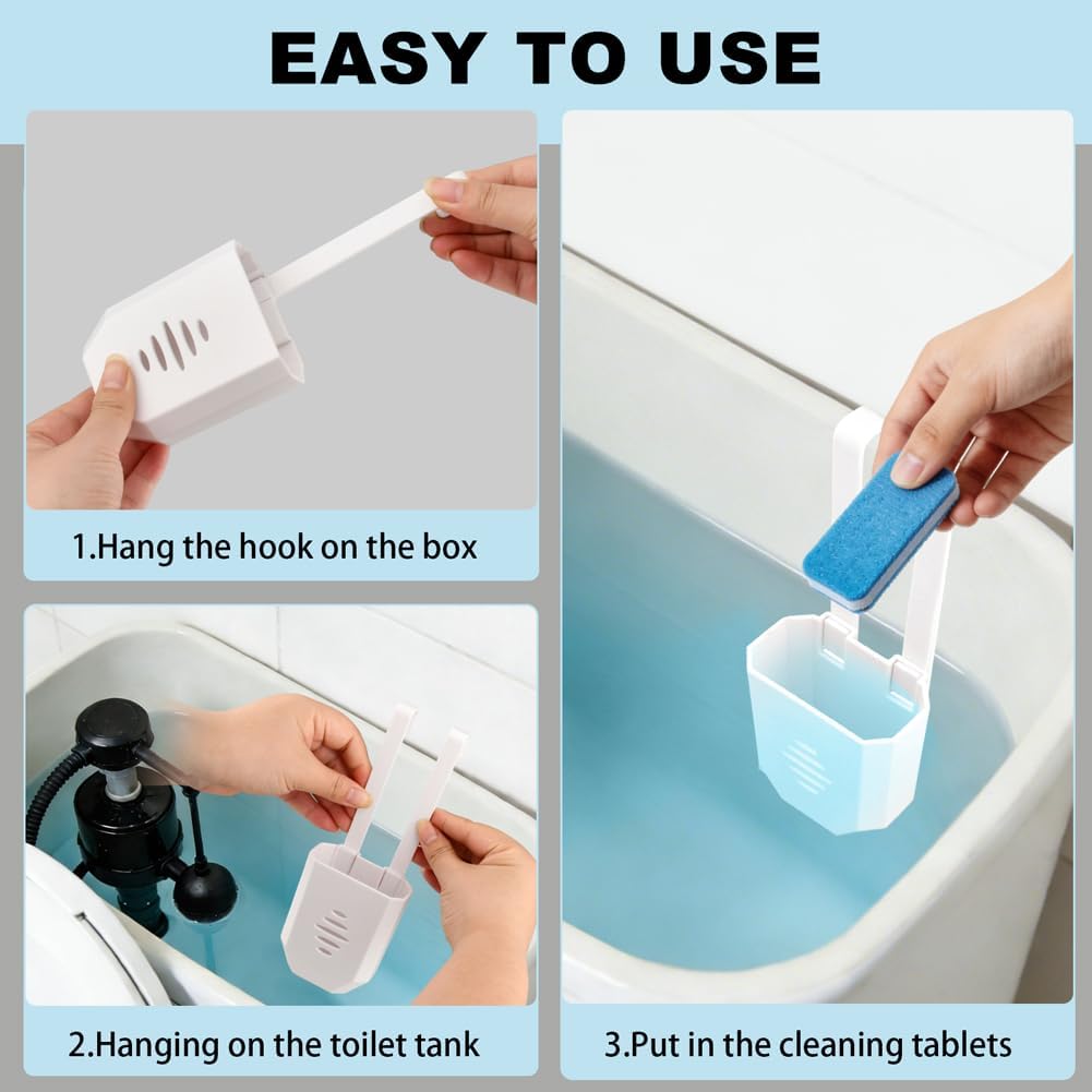 Toilet Tank Cleaning Tablet Holder,Hanging Bowl Cleaning Tablest Bracket,Keeping Tablets from Blocking Hole in Tank,Easy to Install,Fits Most Standard Toilet Tablets Tanks(2pcs)
