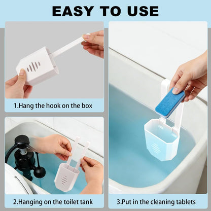 Toilet Tank Cleaning Tablet Holder,Hanging Bowl Cleaning Tablest Bracket,Keeping Tablets from Blocking Hole in Tank,Easy to Install,Fits Most Standard Toilet Tablets Tanks(2pcs)